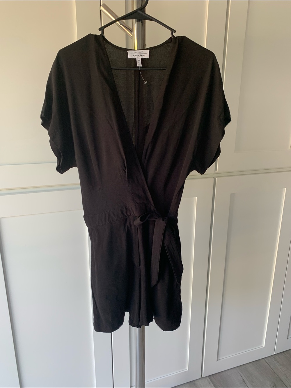 Paris Atelier/& Other Stories Black Short Sleeve Romper, Size 4.